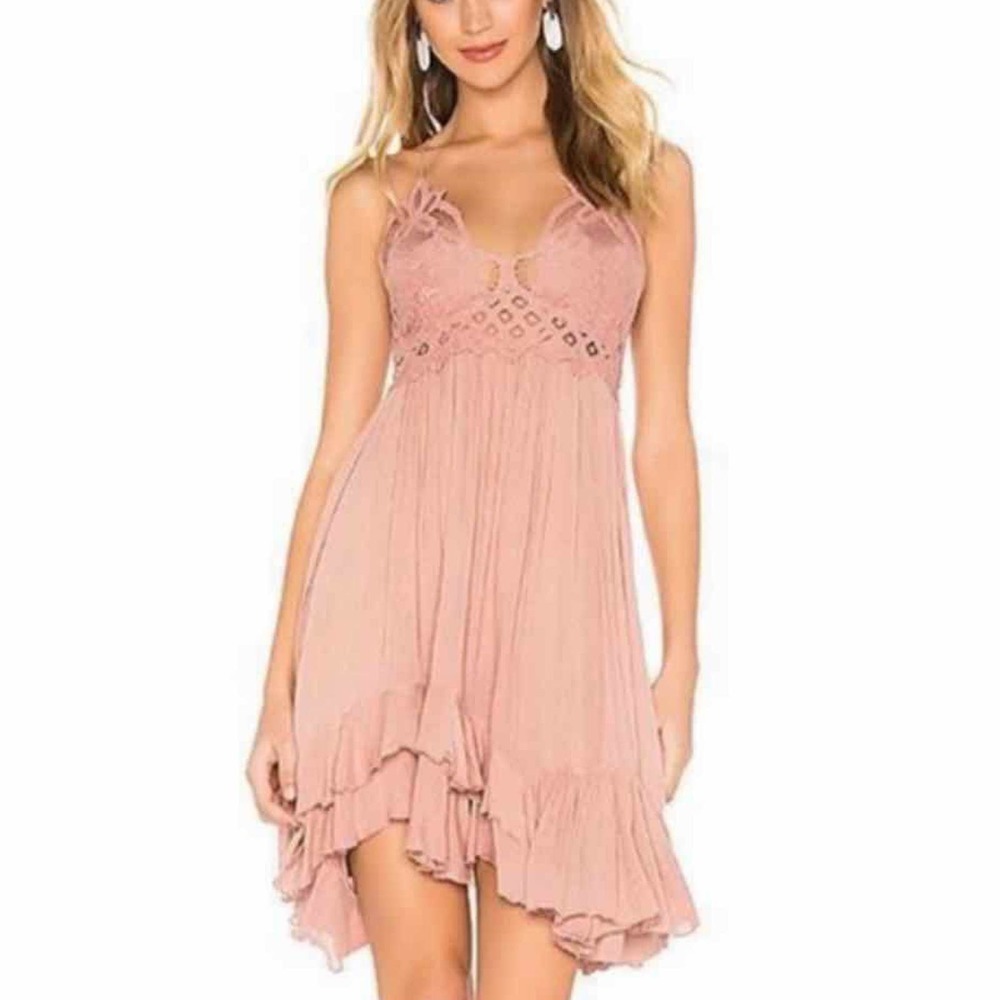 Free People Adella Slip Dress Rose color